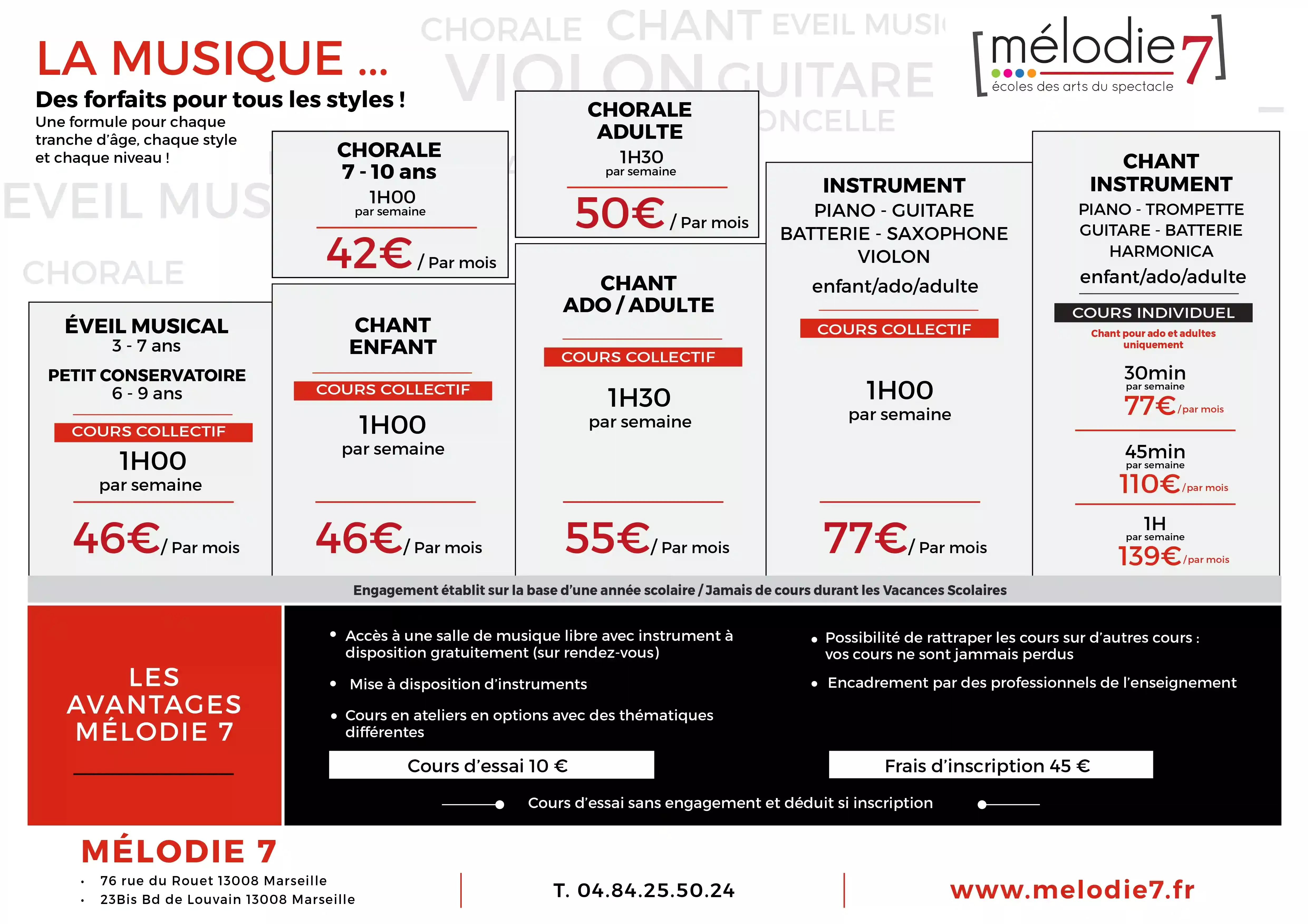 Tarification cours bien-être